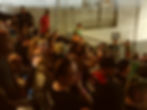 A crowd assembled at Urban Axes Baltimore