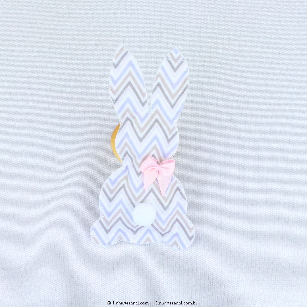 Porta Guardanapo Coelho Chevron  Feltro