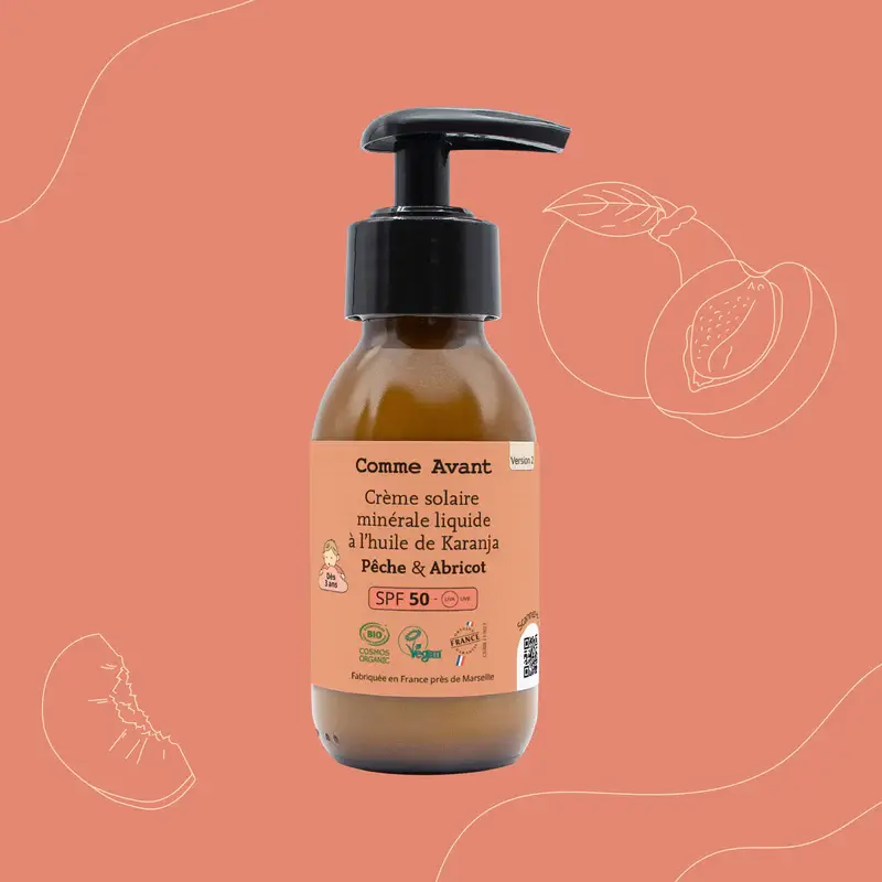 Miniature : Crème solaire minérale liquide SPF 50 – Comme Avant – 90 ml