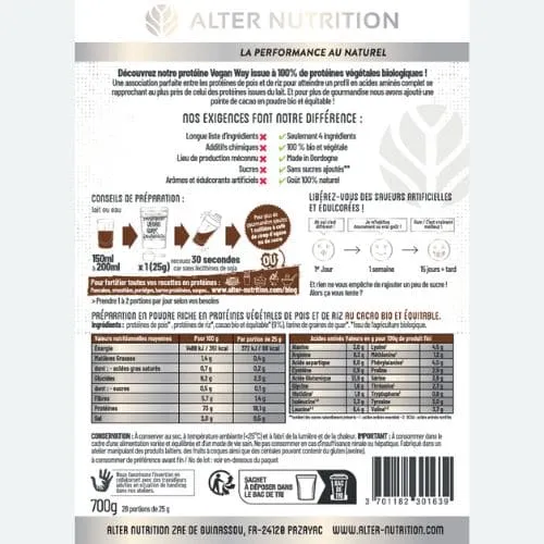 Thumbnail: Whey Vegan bio au Cacao - 700 g