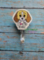 Thumbnail: Beagle Pup I Love My Dog Badge Reel