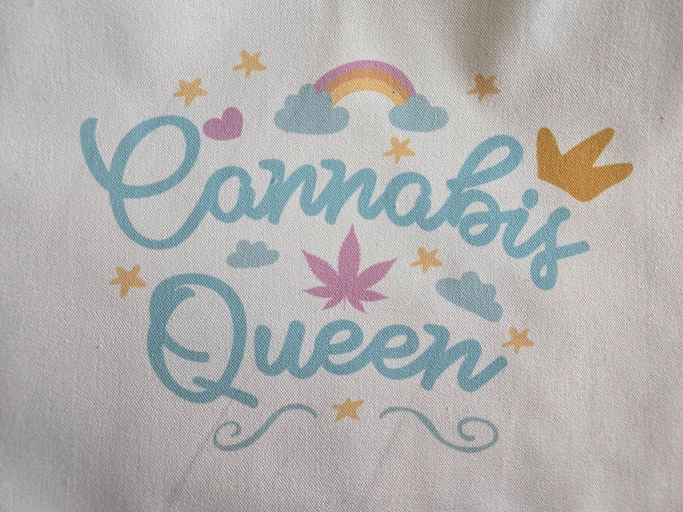 Thumbnail: Cannabis Queen Girlie Pastel Marijuana Tote Bag Large