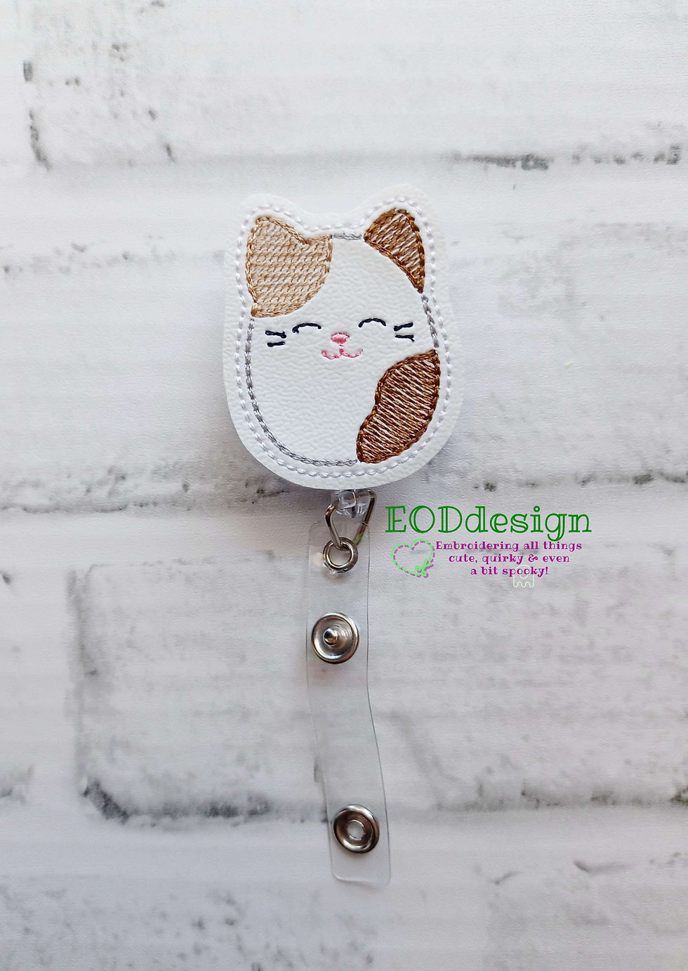 Kitty Cat Squish Toy Badge Reel