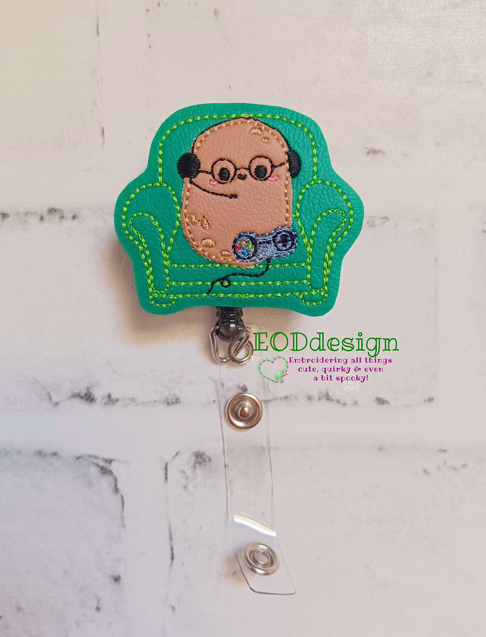 Gamer Couch Potato Video Game Nerd Badge Reel