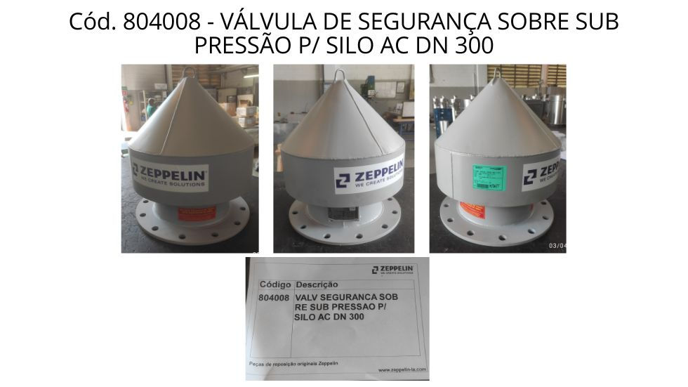 Válvula Segurança Sobre Sub Pressão para Silo AC DN 300