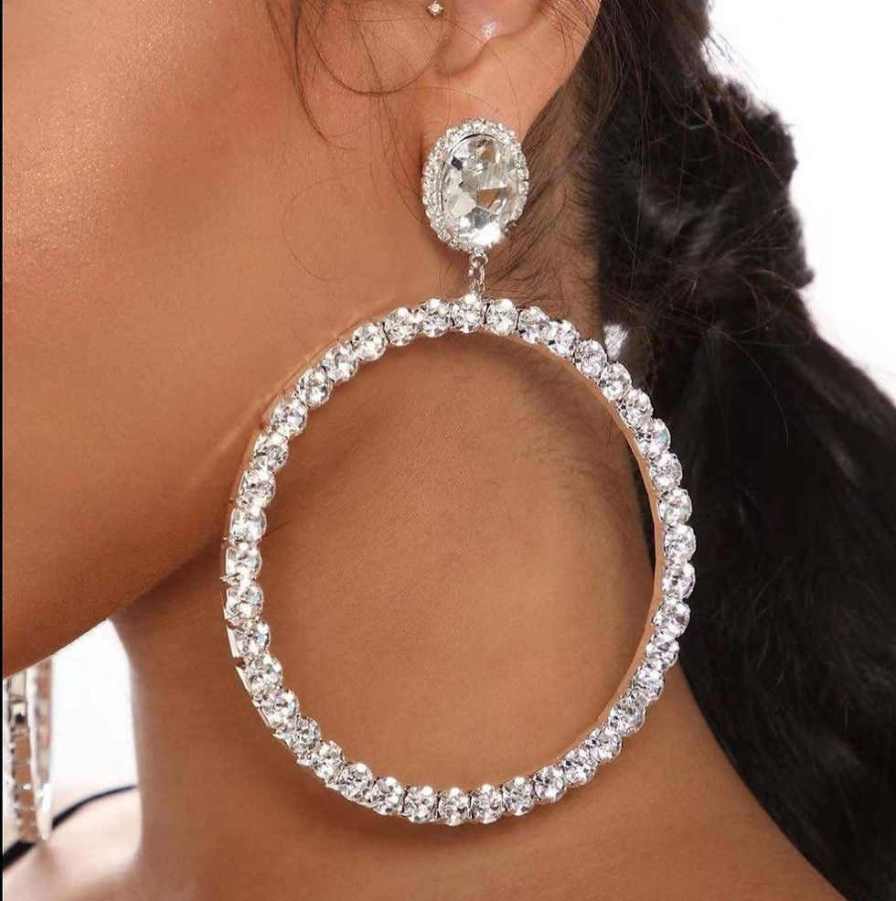 Thumbnail: Clear Diamond Circle Earrings 