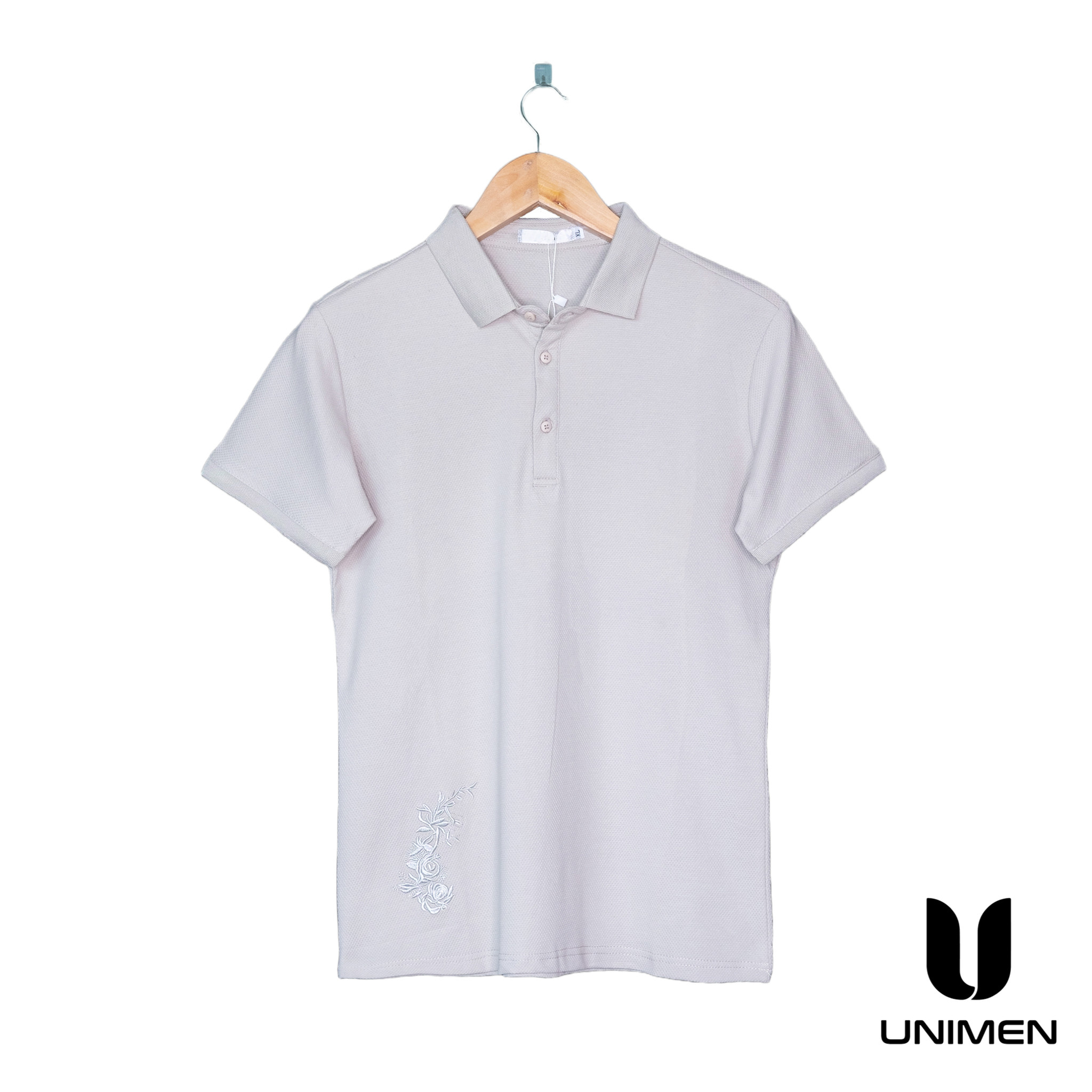 Basic Wear Gray Lower Floral Polo Shirt