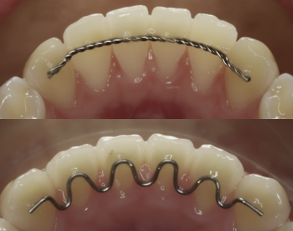 An image of bonded fixed orthodontic retainer