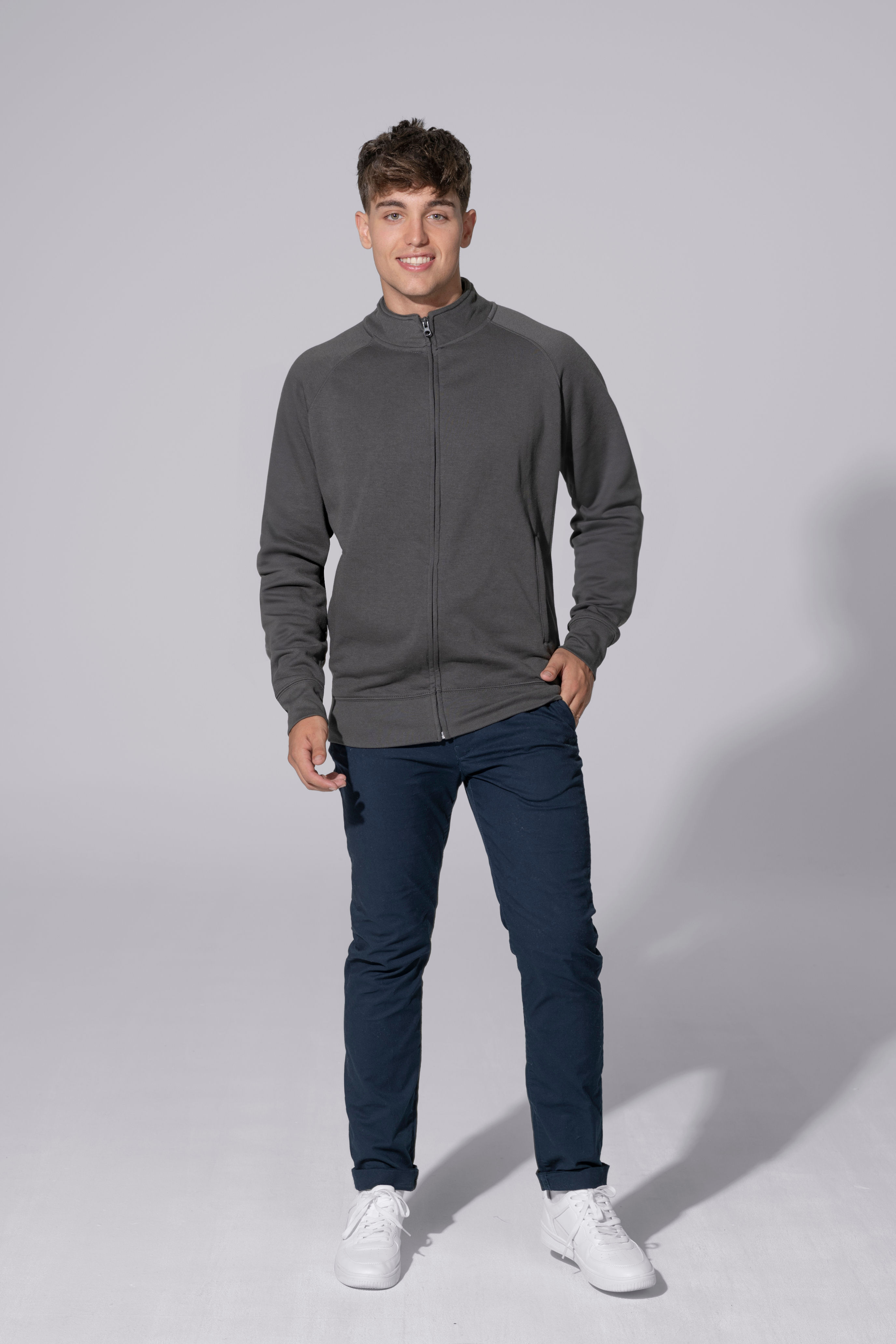 Sweatshirt Com Fecho Sem Capuz JHK (290g) - SWRAFUZIP