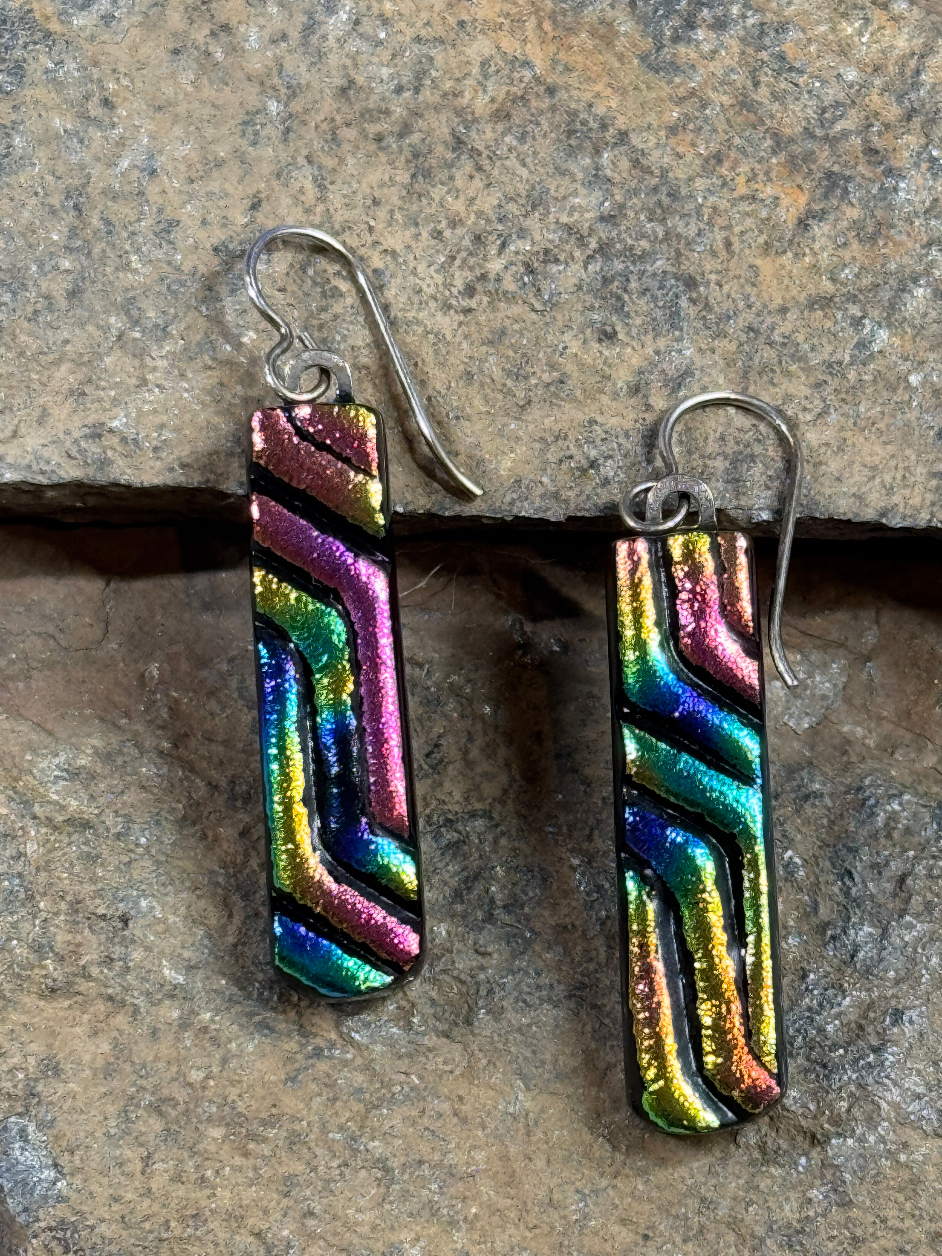 Dichroic Hanging Earring