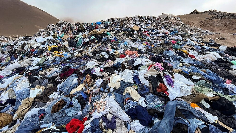 Piles of used clothes in Chile