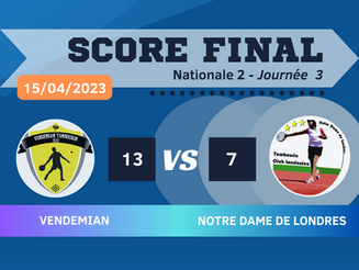 Résultat Nationale 2 : Vendémian - TCL