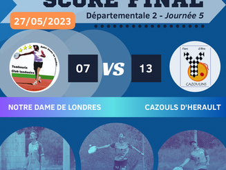 Résultat Départementale 2 : TCL - Cazouls d'Hérault