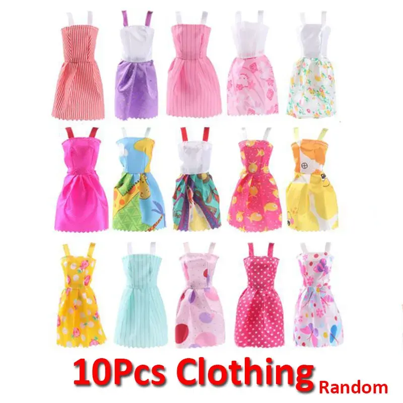 Thumbnail: Doll Set Doll Set Gift for Girl Pink Skirt Clothes Shoes Glasses Handbag Dress