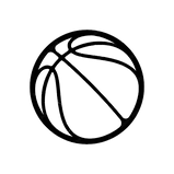 black outline of a basketball