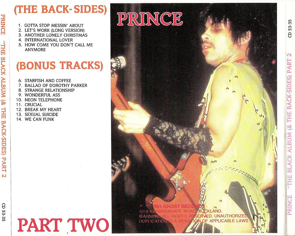 Miniatura: prince the back sides part two (Studio Outtakes & Released) CD