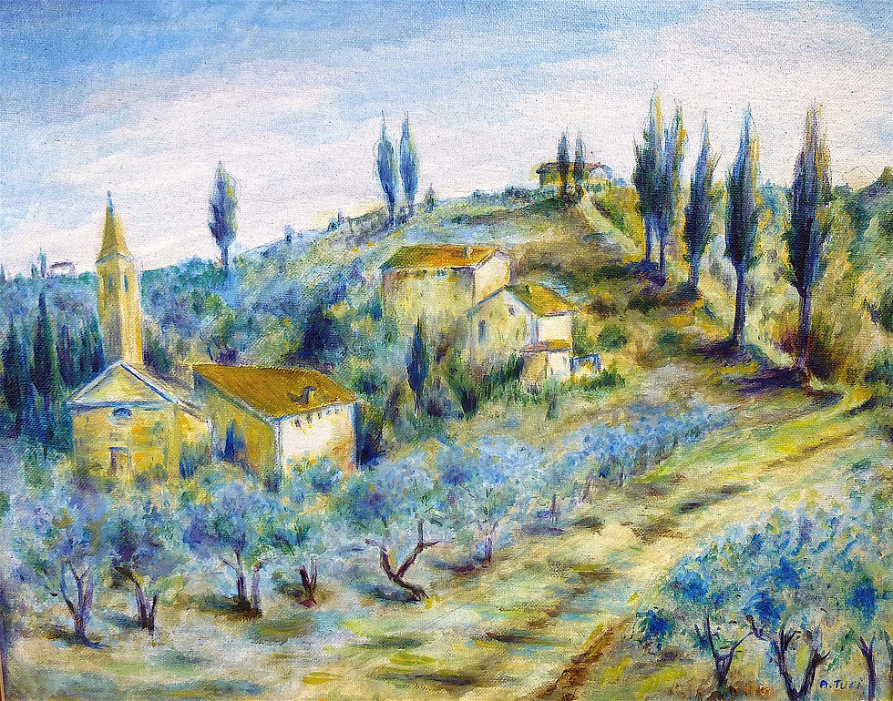 PAESAGGIO TOSCANO 2012 L45X35H Acrylic colors on carton board