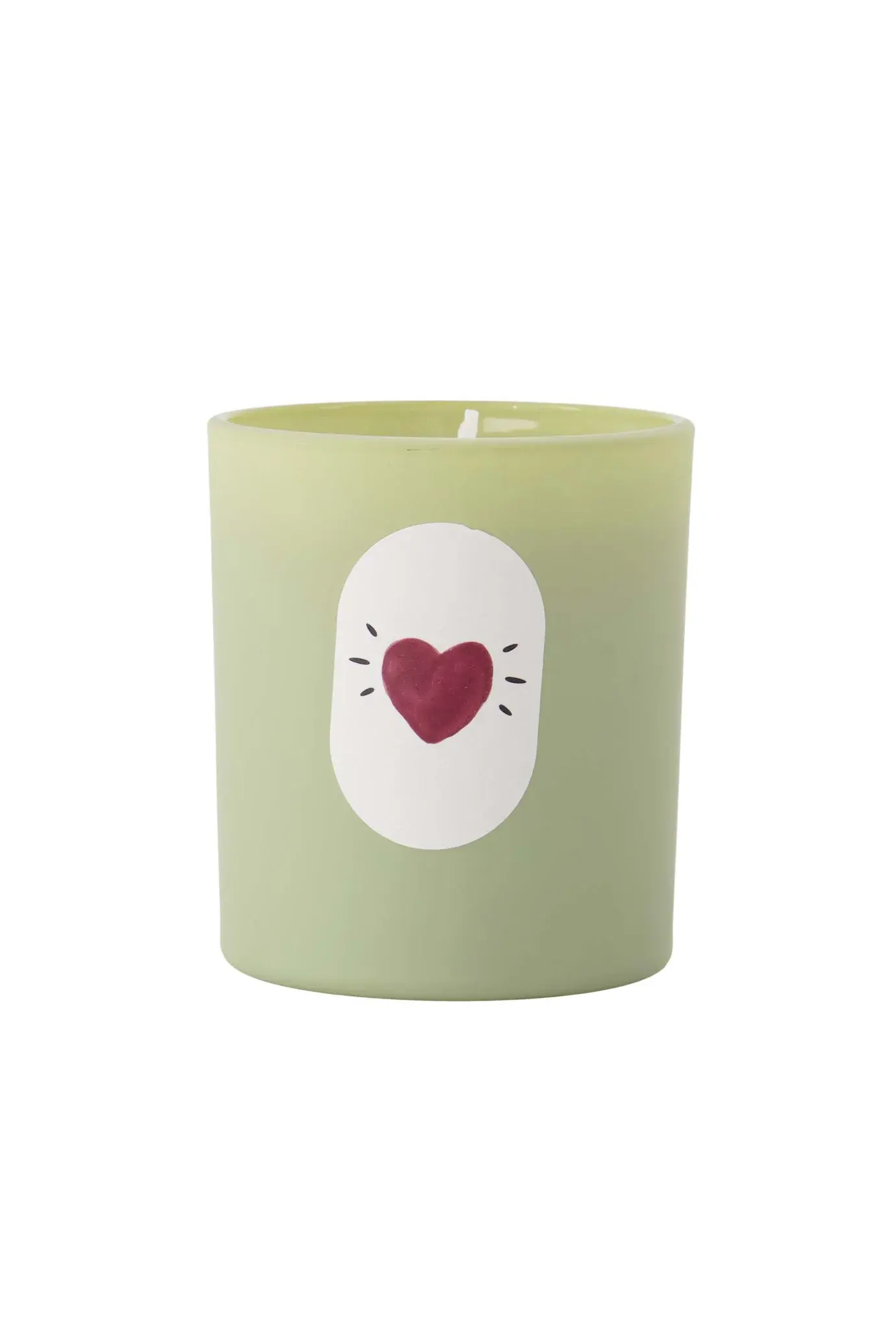 Geurkaars glas hartje grijsblauw