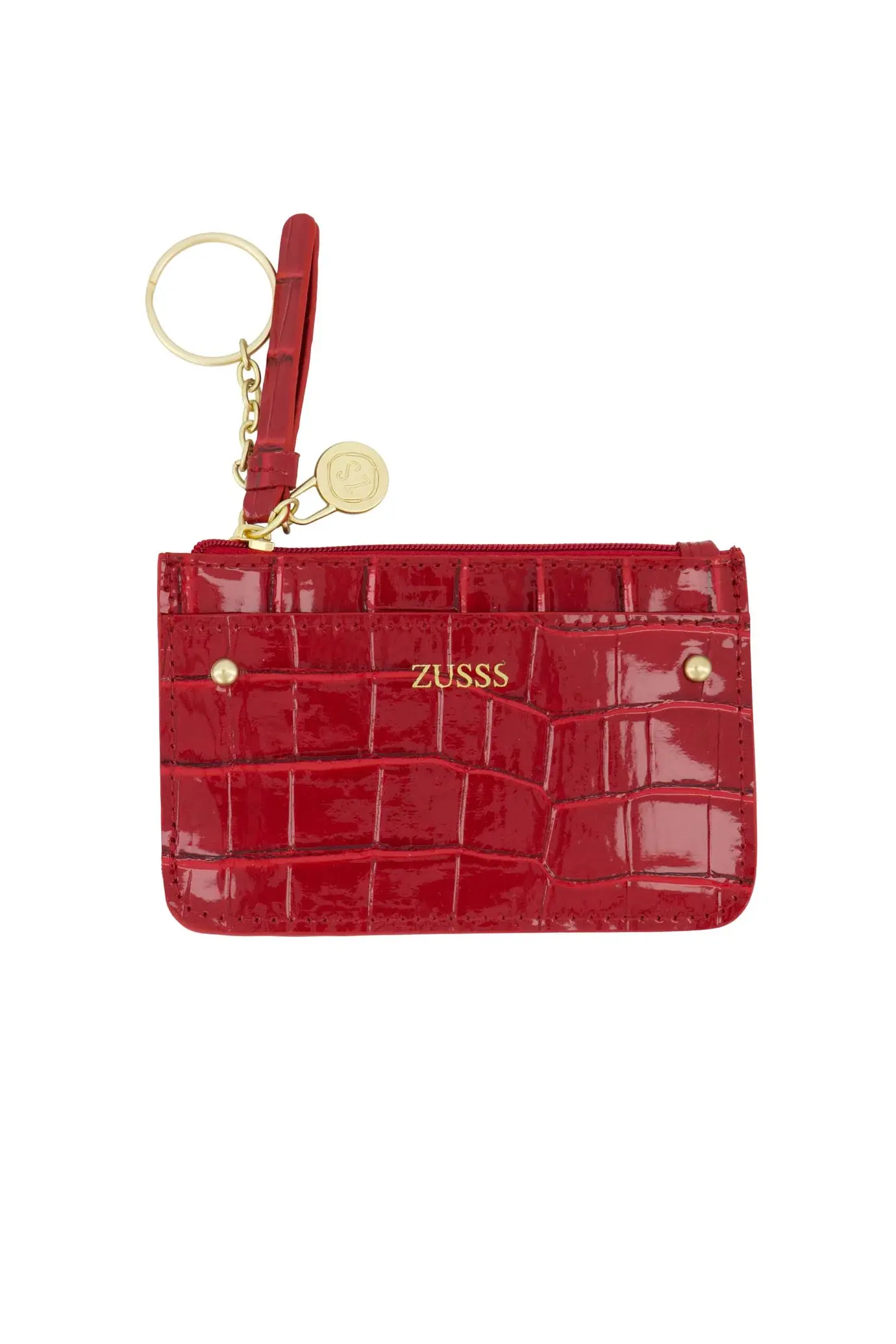 Pasjeshouder lak croco structuur classy red