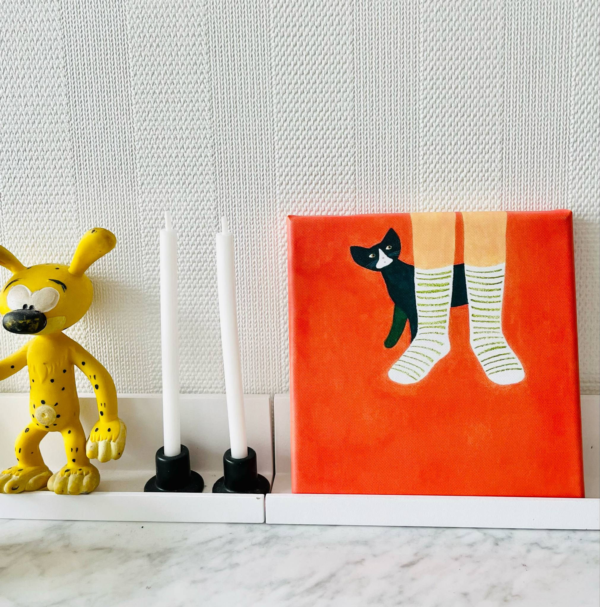Canvas 'cats & socks'