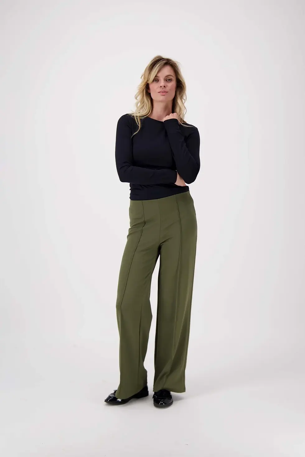 Thumbnail: Broek met naad moss green
