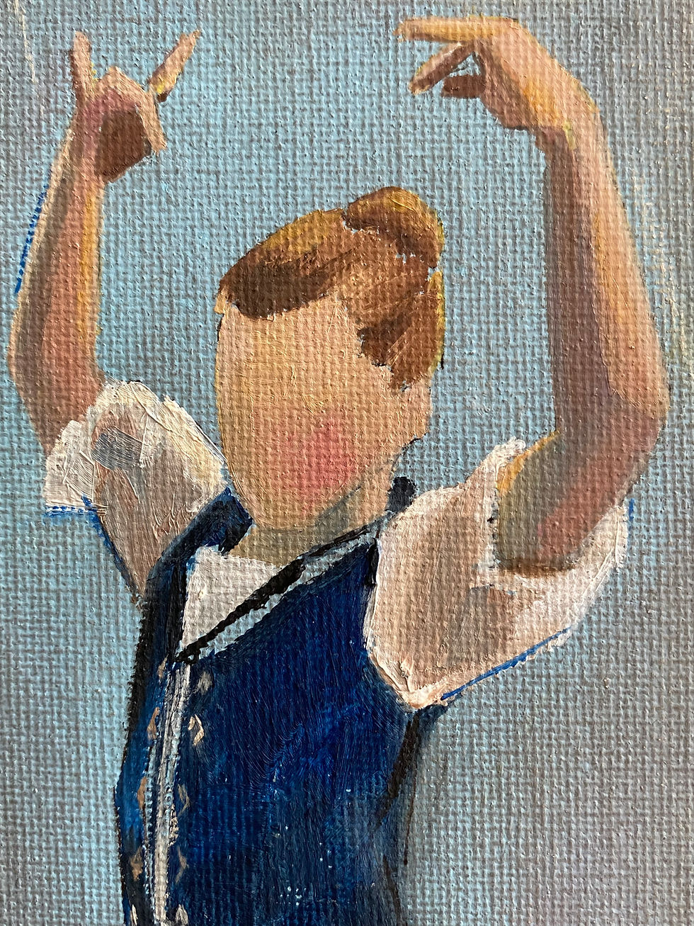 Miniatura: Highland Girl - 10x15cm oil on canvas board unframed UK delivery included