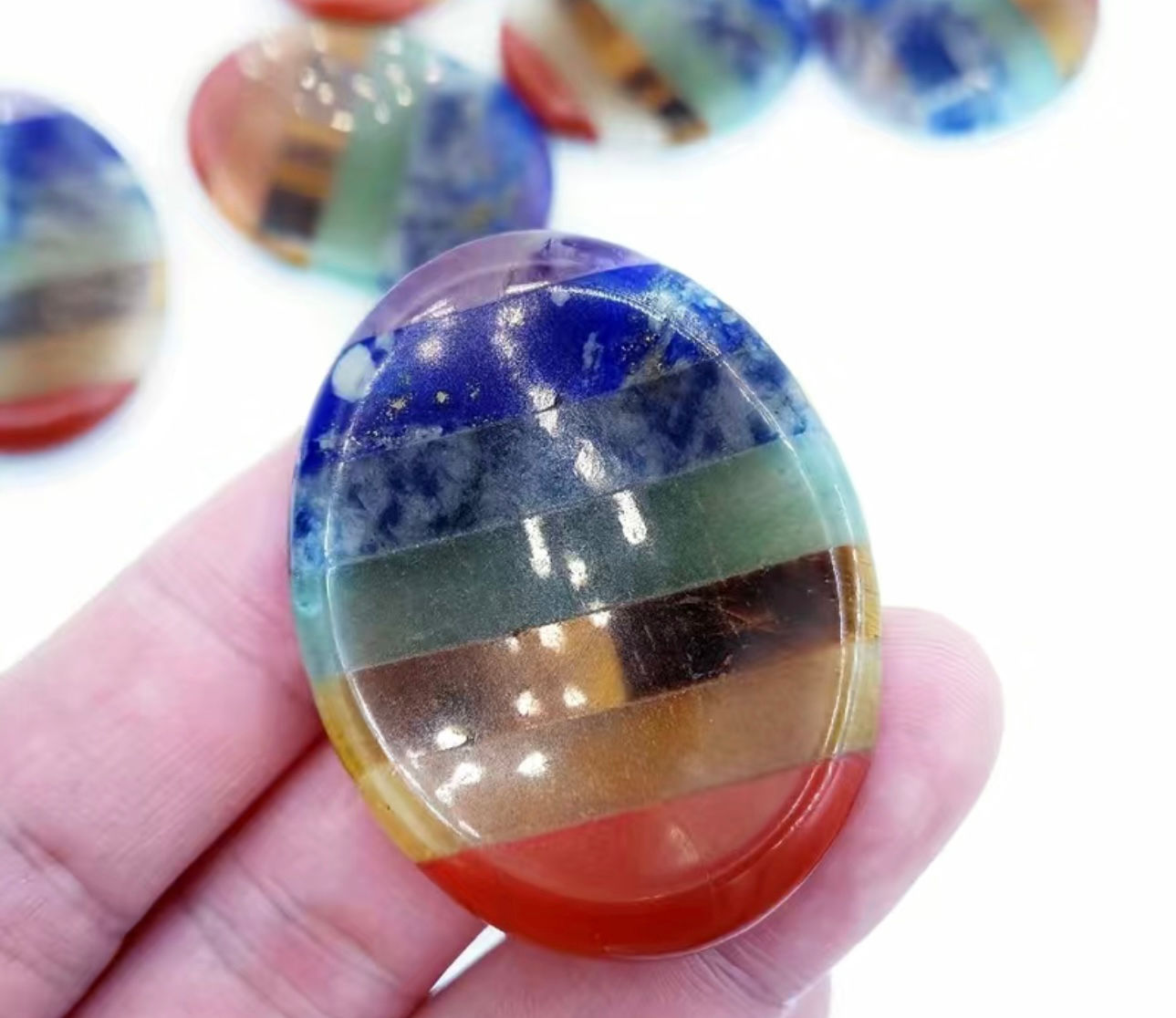 Thumb Worry Stone For Anxiety Chakra Crystals Healing Stones Oval Worry Stone 7