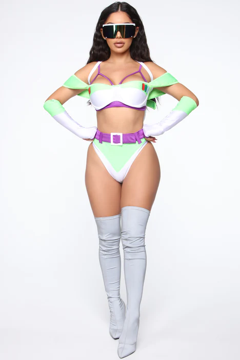 Buzz Lightyear Costume, Three piece set,  Green, Purple, White, Gloves, Belt, Inclusive Sizes, Plus size, small size, cute costume, halloween 2023, fall, winter,