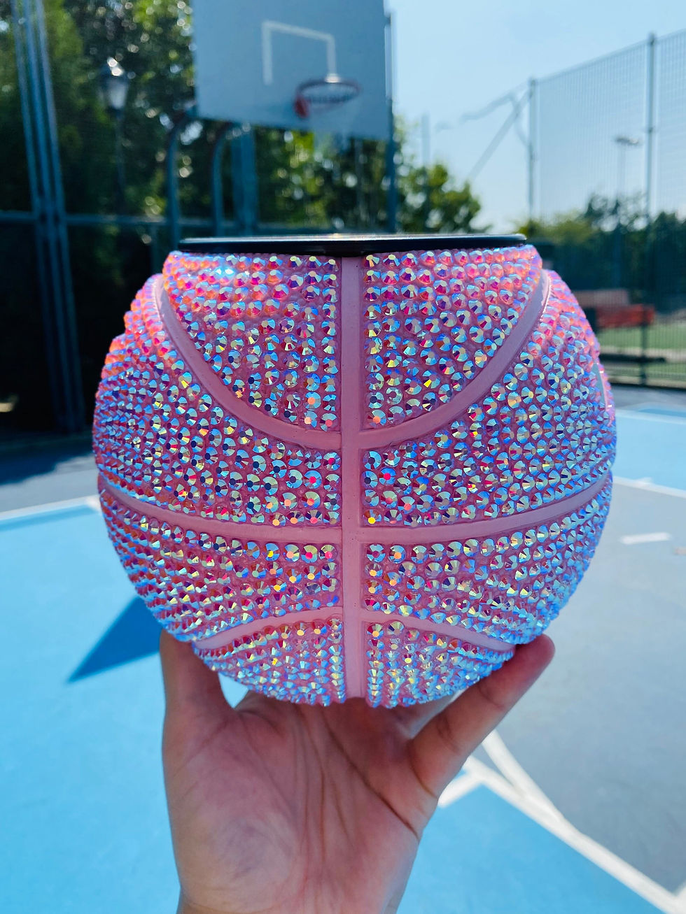 Thumbnail: Rhinestone Basketball Planter , mini Basketball Planter , Custom Planter