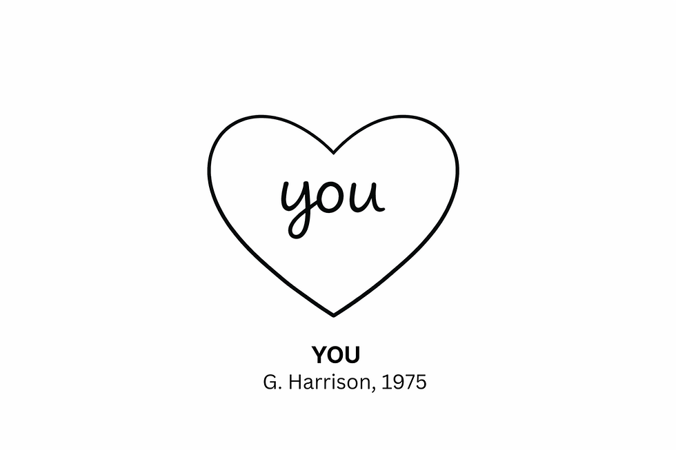 A heart shape with the word "You" in simple, clear hand-lettered text at its center. Minimal design emphasizing directness and clarity. The heart should be clean and simple, the text readable and unadorned. The entire design should communicate "exactly right" through its simplicity.