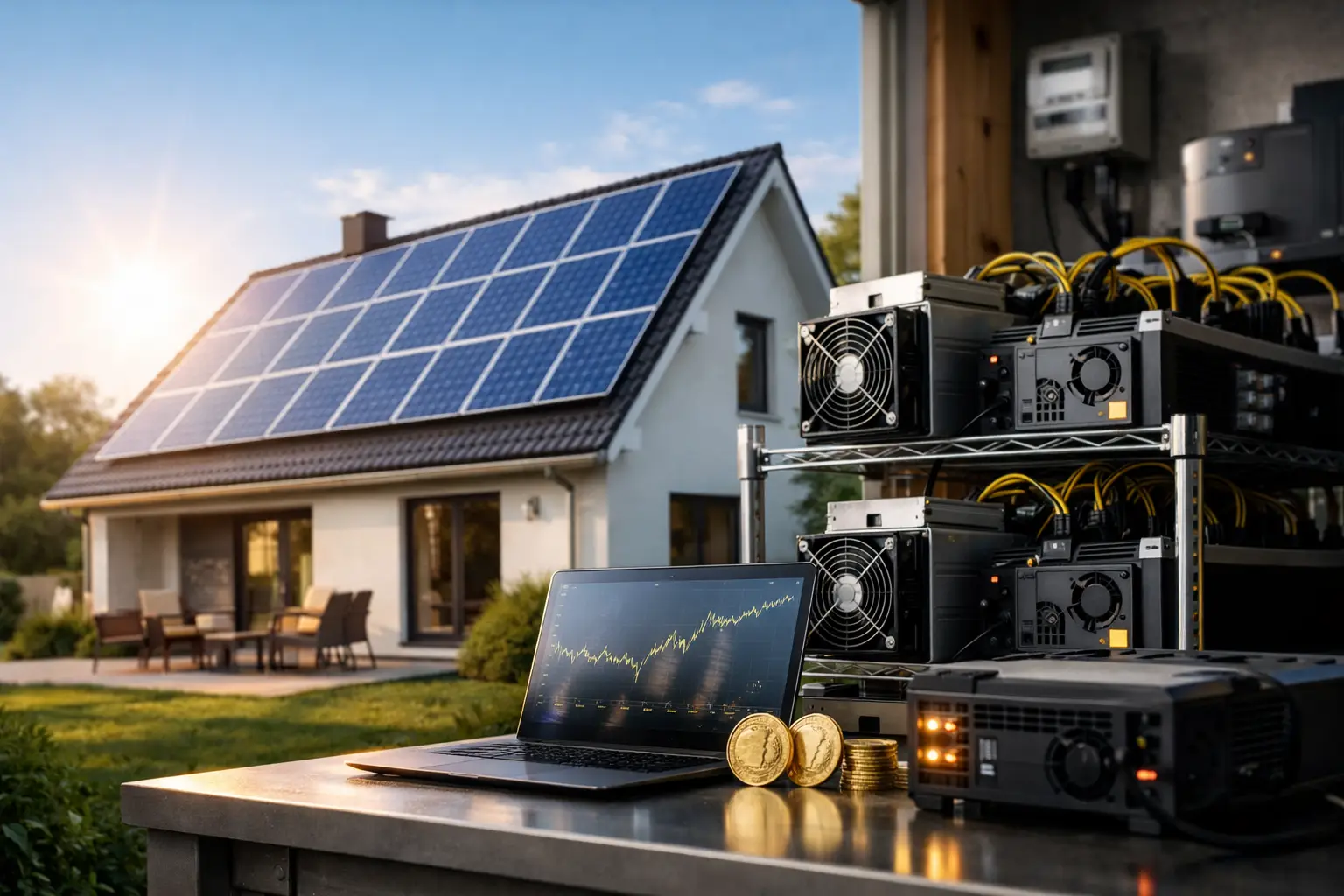Beispielrechnung Solar Mining im Einfamilienhaus