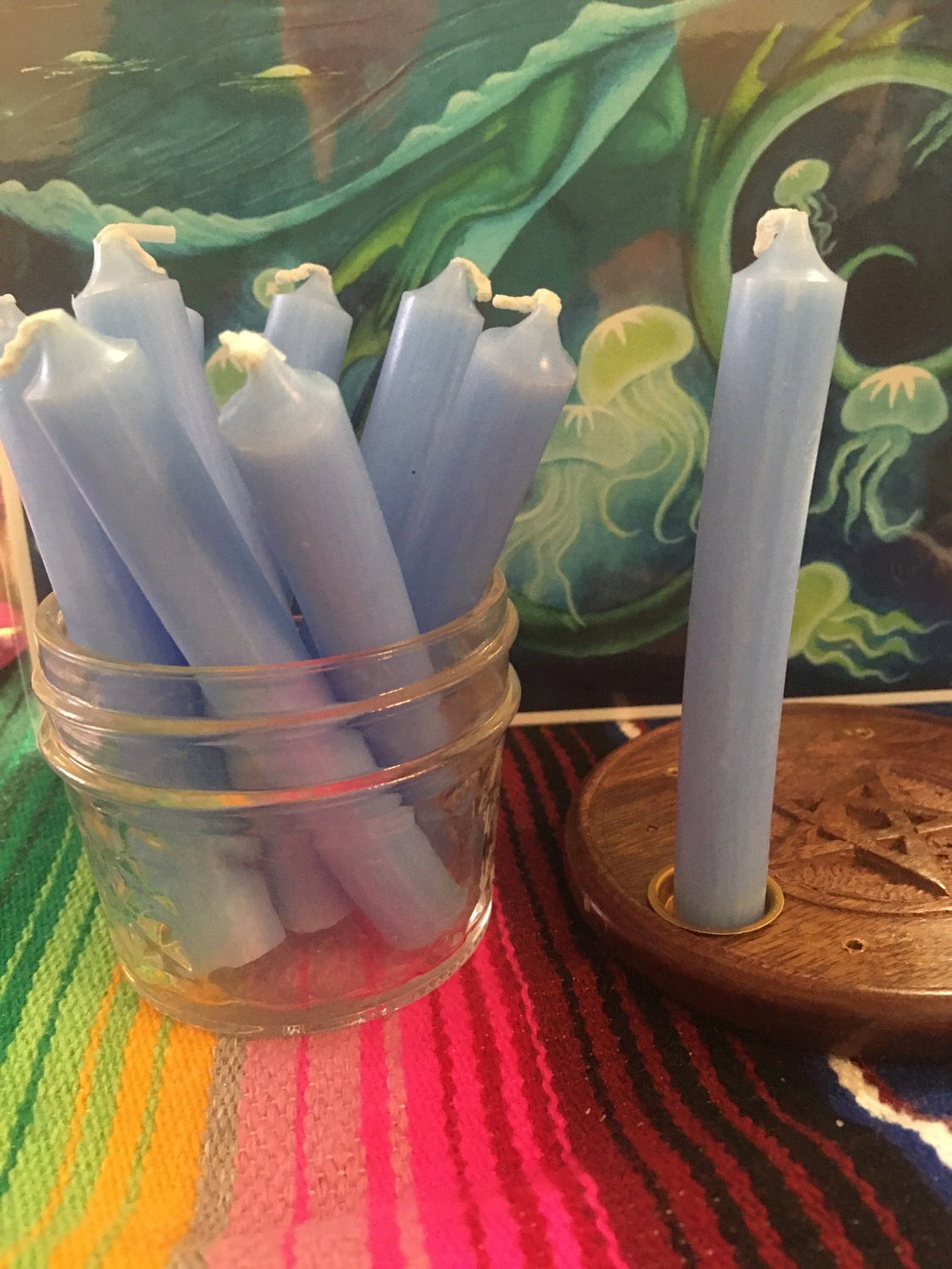 Light Blue Spell Candle