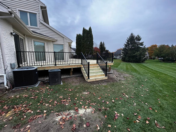 Pressure treated deck, Trex Aluminum Railings. West Bloomfield, MI
