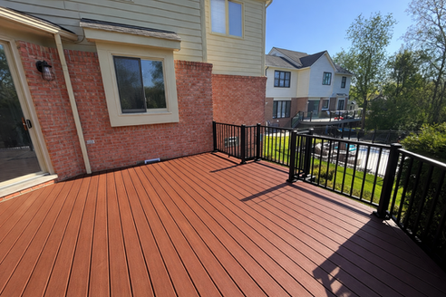 Trex Lava Rock Naturals decking with Black aluminum  Select railing in Novi, MI