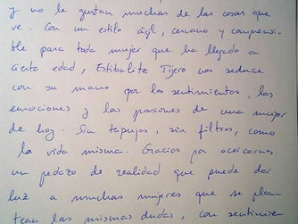 Reseña manuscrita