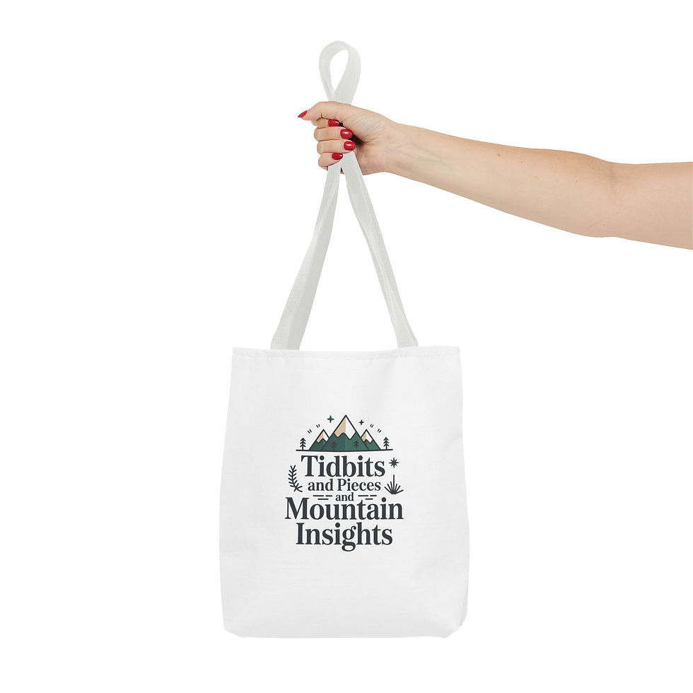 Thumbnail: Adventure-Ready Tote Bag - Tidbits and Pieces with Mountain Insights