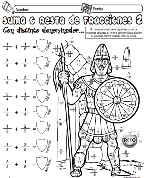 Colorear con fracciones