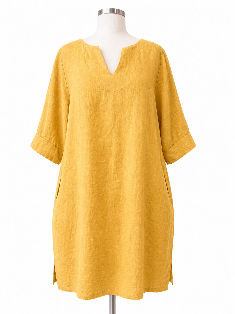 Thumbnail: Linen dress quarter sleeves