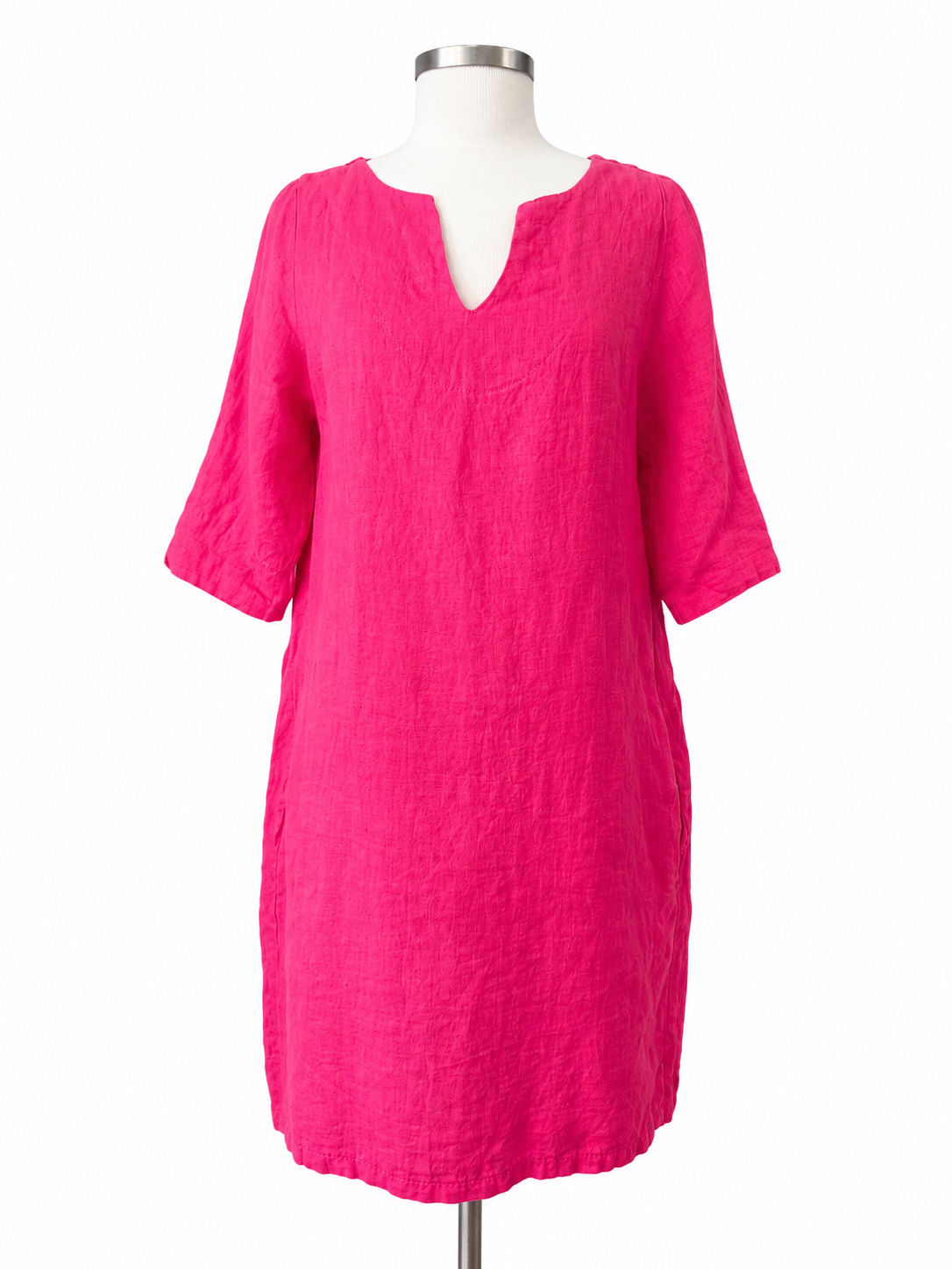 Linen dress quarter sleeves