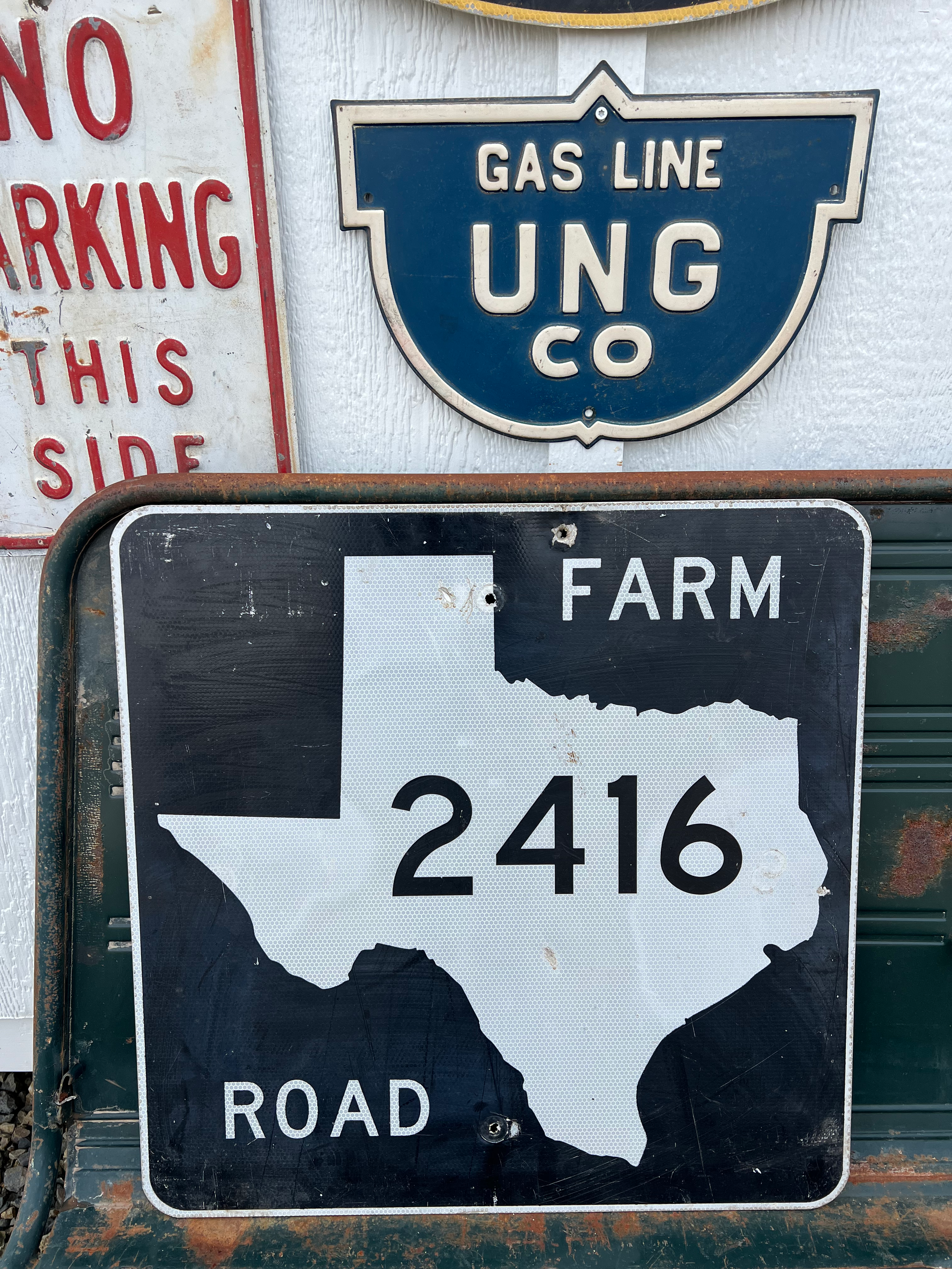 "Texas Farm Road" Salvage Sign