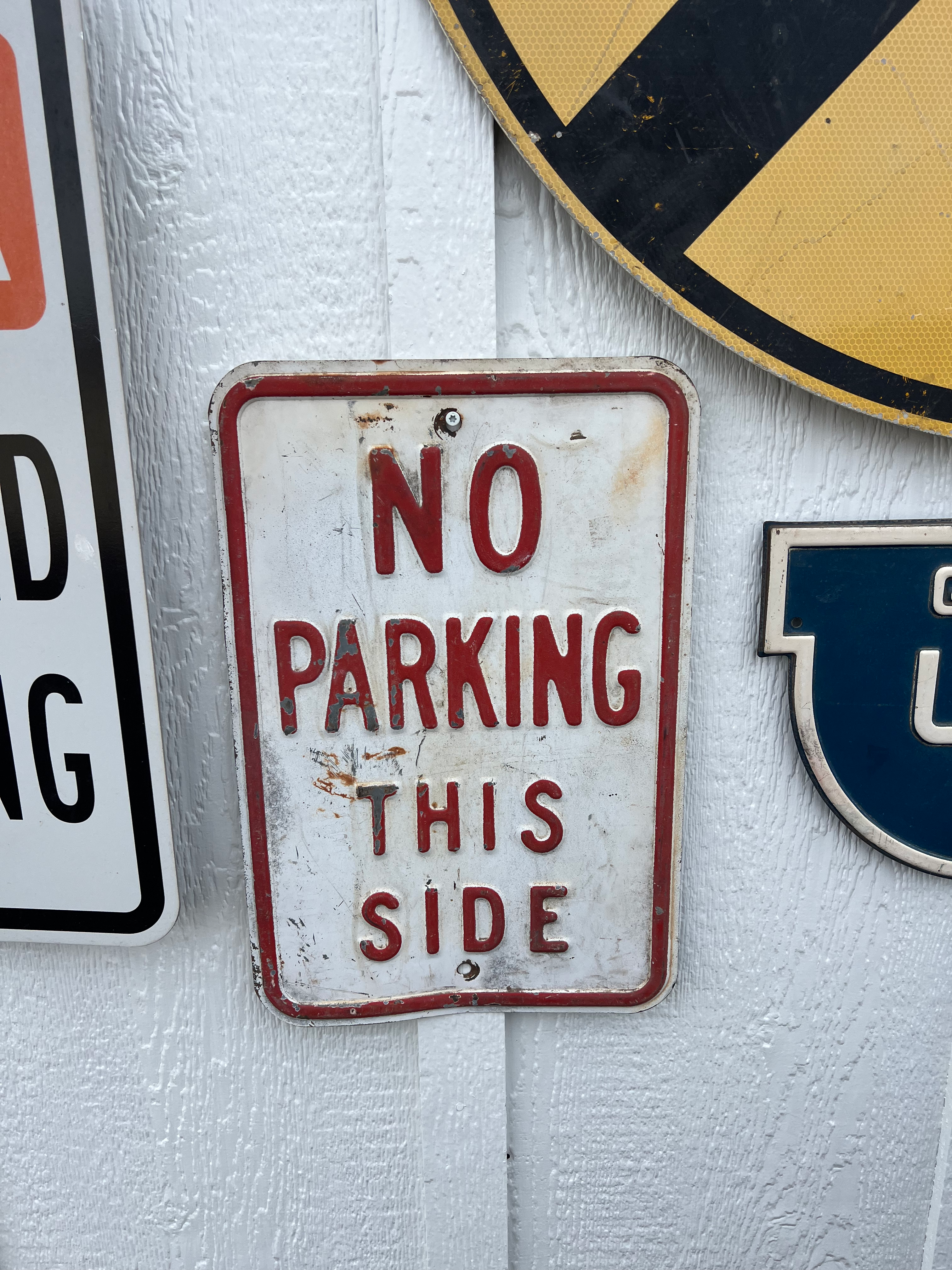 Embossed "No Parking" Salvage Sign