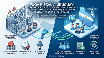 Fuga fiscal a Uruguay desde Argentina. Cómo estructurar la mudanza de tu negocio online desde Argentina sin que el Banco Central te toque un solo dólar