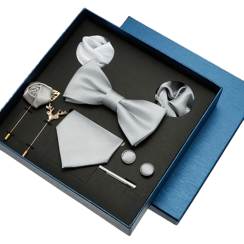 Professional Box Set including Tie, Bowtie, Cufflinks, Brooch, Hankerchief...