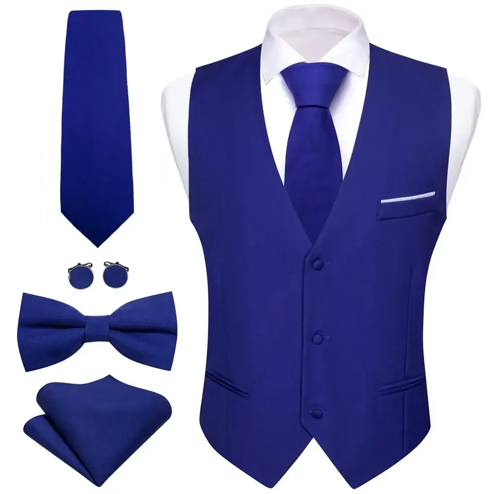 Thumbnail: Vest Tie Bowtie Cufflinks and Hankerchief Combo