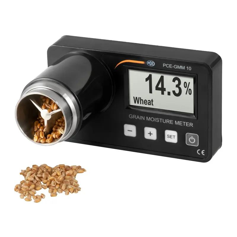 The PCE-GMM 10 Grain Moisture Meter is a handy device designed to accurately measure moisture levels in a variety of grains.
