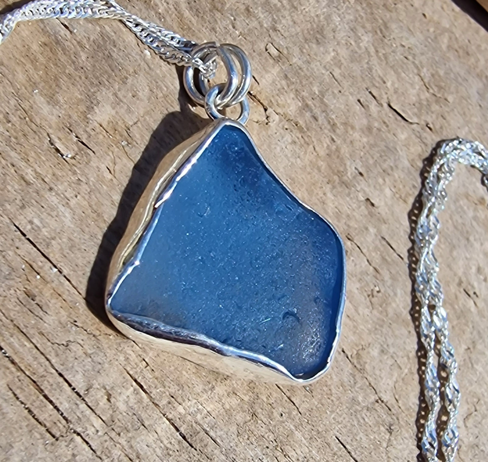 Seaglass and Silver necklace