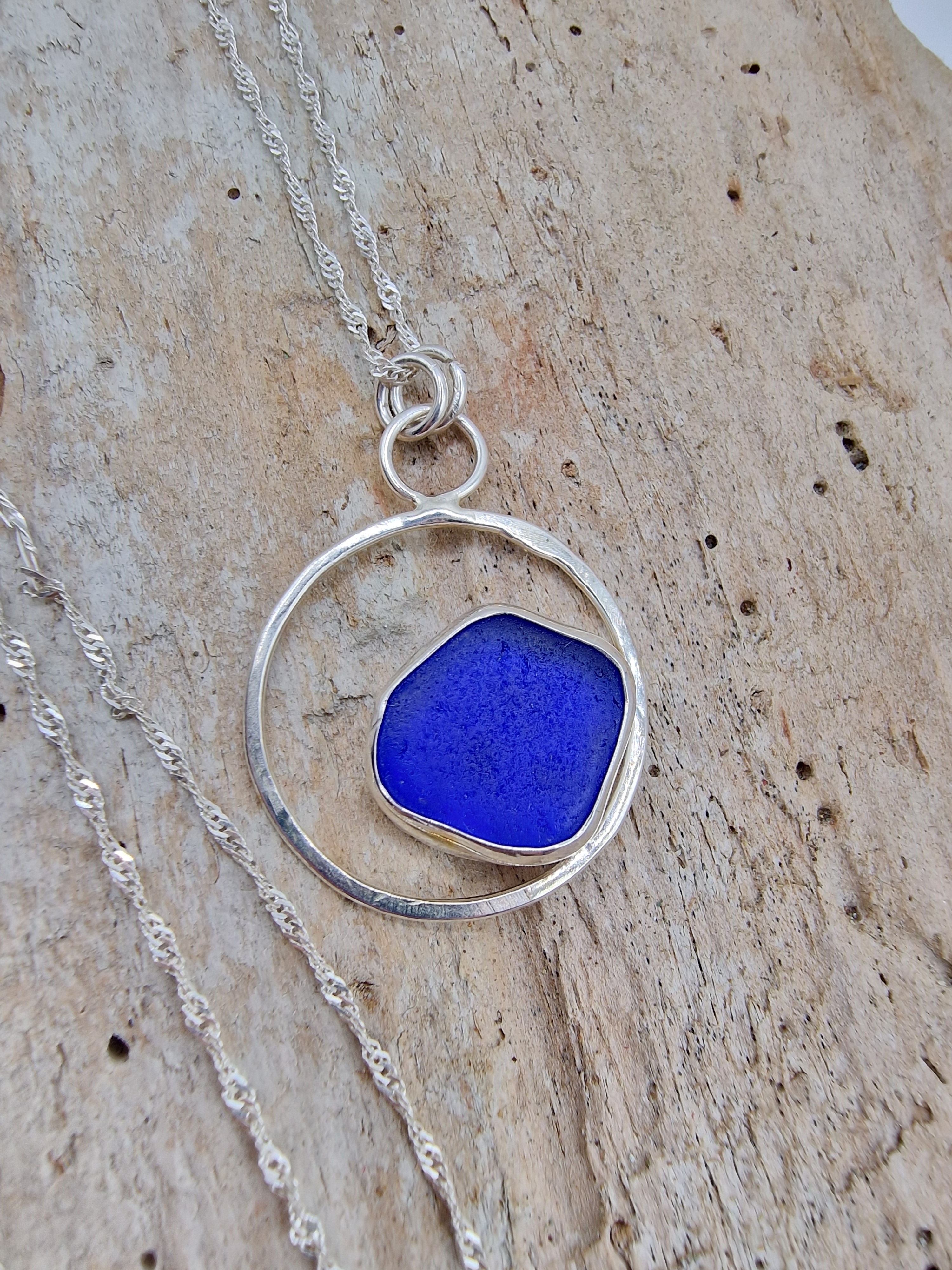Seaglass and Silver necklace