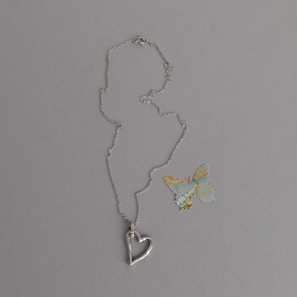 Thumbnail: Hand Formed Fine Silver Heart Necklace