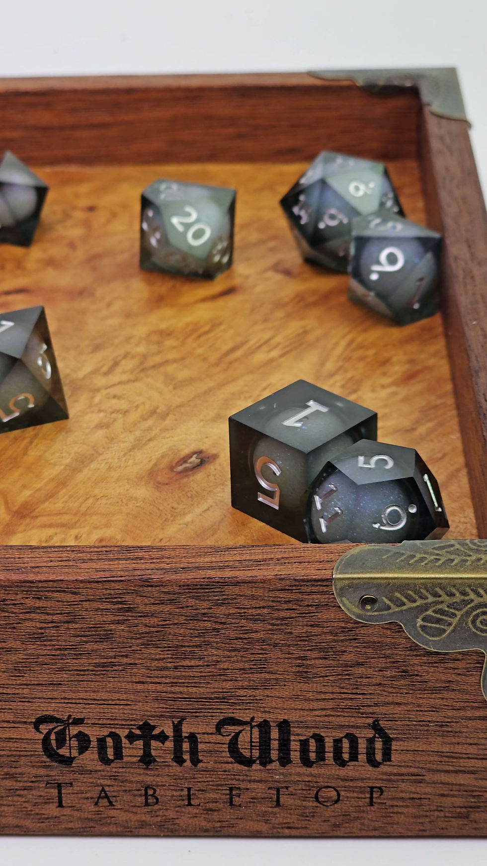 Thumbnail: DnD sharp dice set for TTRPG games - Silver Arcana