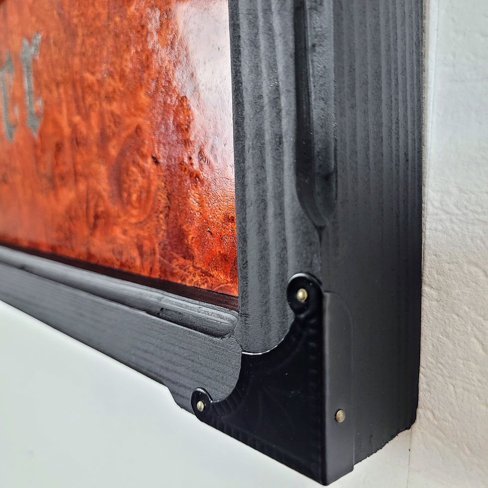 Thumbnail: Gothic wall art with the word "sinner" in black, on a red background.